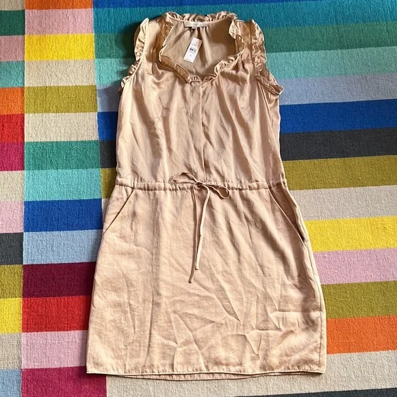loft beige dress Ann Taylor Loft Dress Beige/Black Size M SKU 000246-2  Designers On A Dime